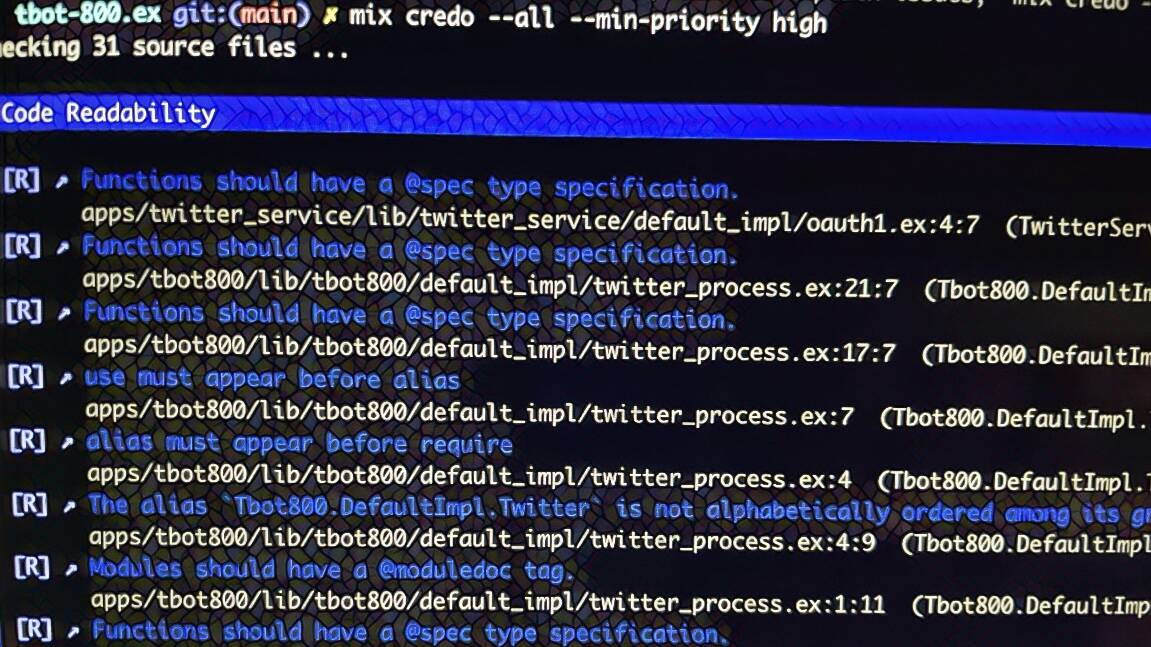 코드 일관성과 가이드라인을 제공할 수 있는 Elixir Credo 라이브러리